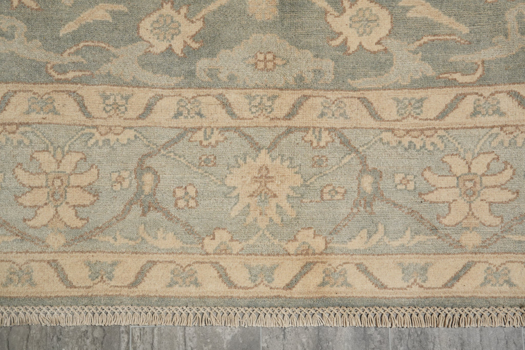 5.3 x 6.7 New Natural Wool Handmade OUSHAK Rug SAGE GREEN - Pakistan #PIX-26768