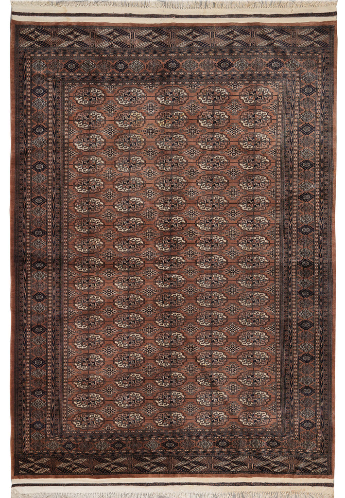 6.4 x 8.3 Rust Finer Quality Bokhara Rug