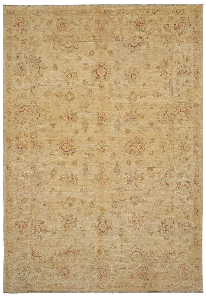 5 x 7 Natural Wool Hand-Knotted Chobi Peshawar Rug - NEUTRAL COLORS Pakistan #PIX-20220