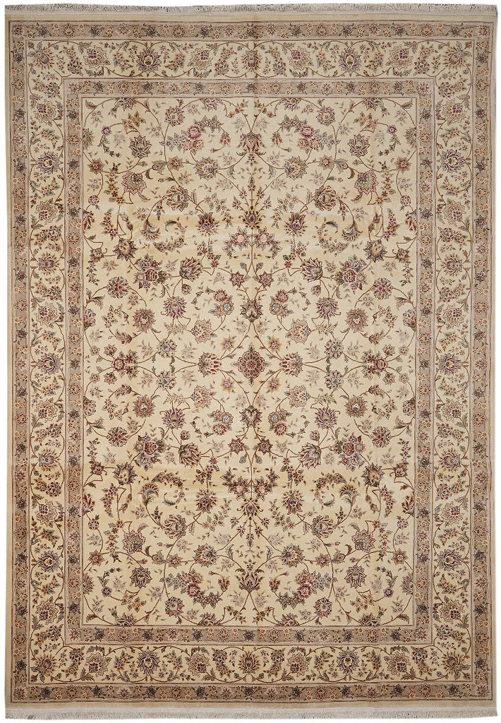 9 x 12.8 Fine Quality Wool and Silk Handmade Rug #F-4375