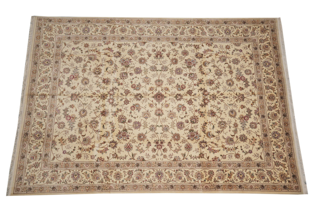 9 x 12.8 Fine Quality Wool and Silk Handmade Rug #F-4375