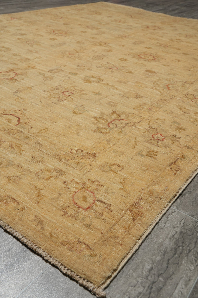 5 x 7 Natural Wool Hand-Knotted Chobi Peshawar Rug - NEUTRAL COLORS Pakistan #PIX-20220