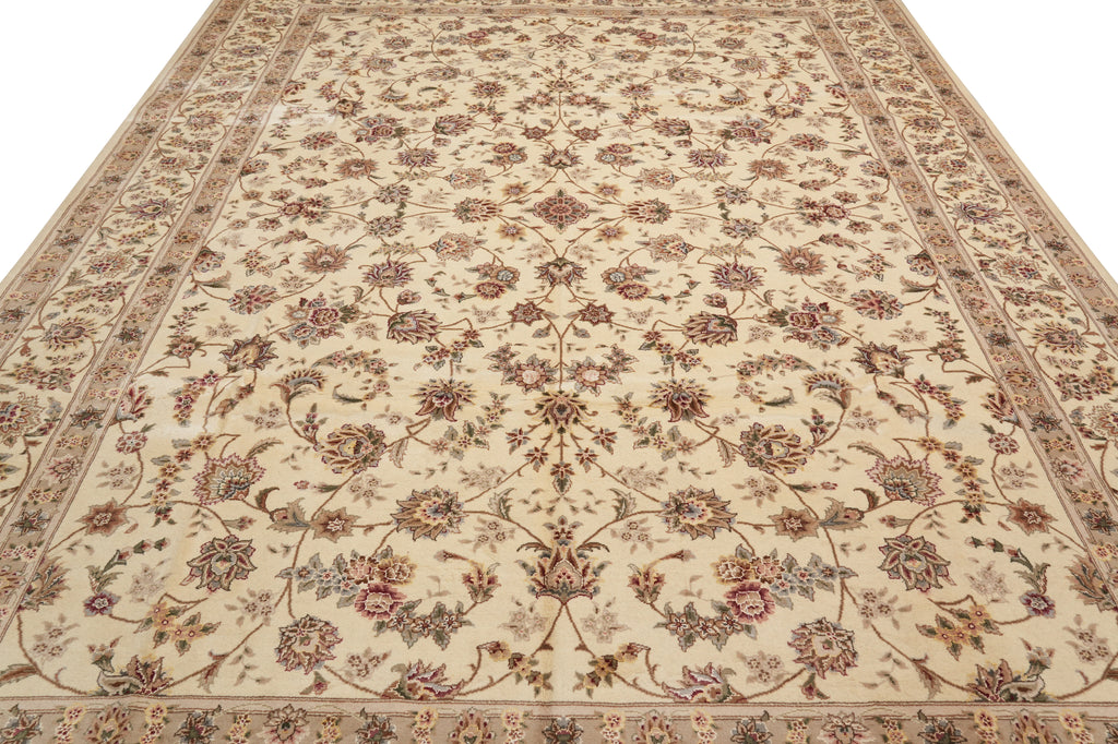 9 x 12.8 Fine Quality Wool and Silk Handmade Rug #F-4375