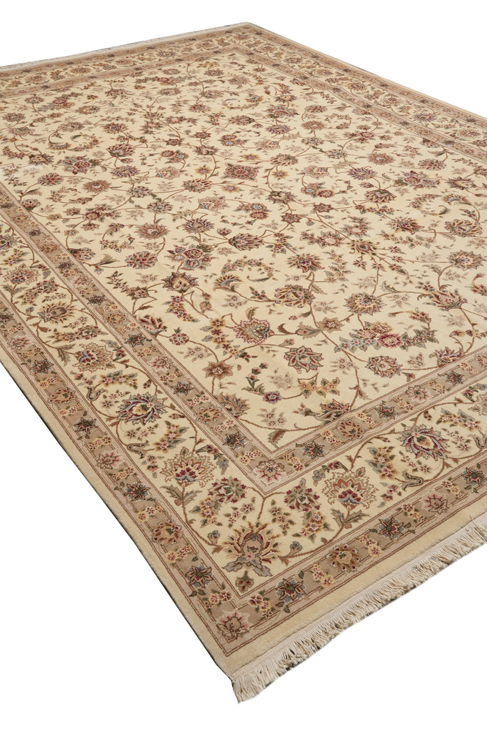 9 x 12.8 Fine Quality Wool and Silk Handmade Rug #F-4375