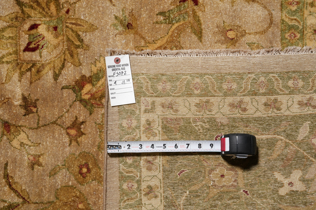 9 x 12 Taup Olive Green Quality Handmade Rug #F-5072