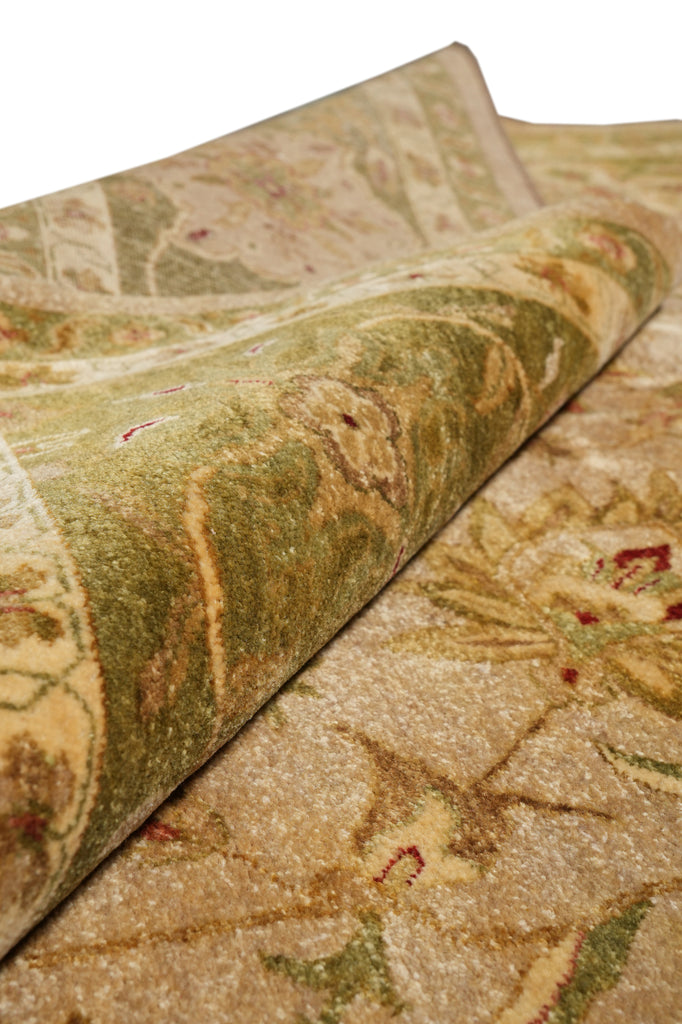 9 x 12 Taup Olive Green Quality Handmade Rug #F-5072