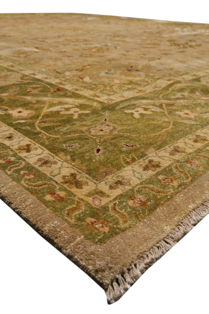 9 x 12 Taup Olive Green Quality Handmade Rug #F-5072