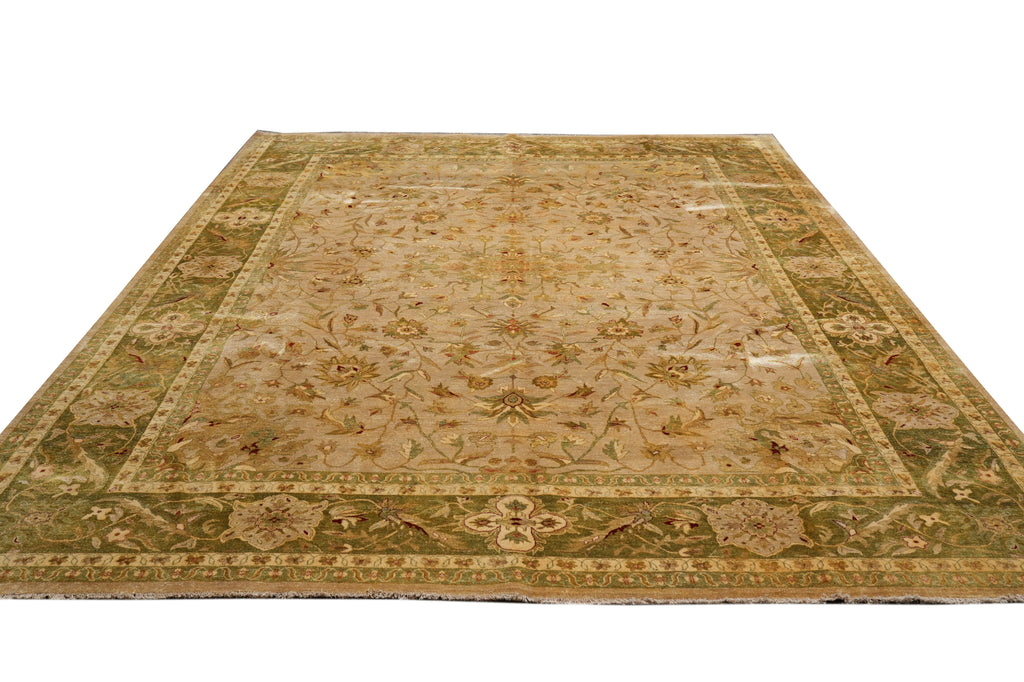 9 x 12 Taup Olive Green Quality Handmade Rug