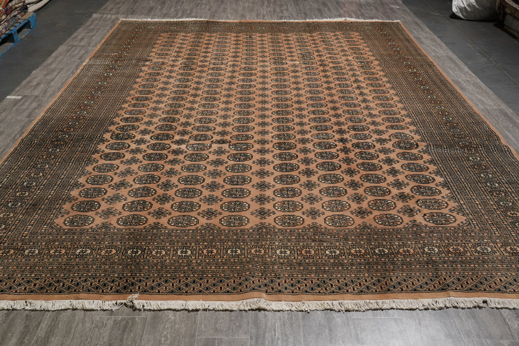10 x 14 New Beige Bokhara Rug Handmade Pakistan #F-4596