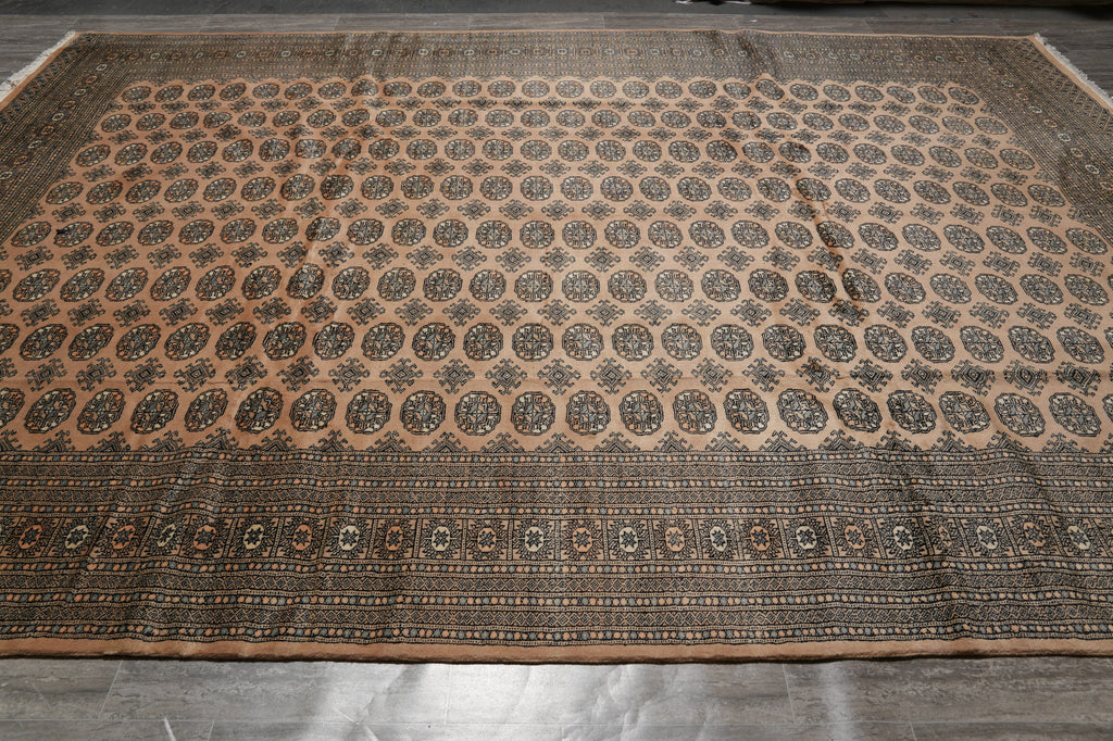 10 x 14 New Beige Bokhara Rug Handmade Pakistan #F-4596
