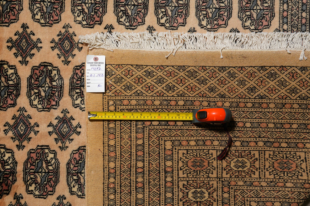 10 x 14 New Bokhara Rug Handmade Pakistan Beige #F-4597