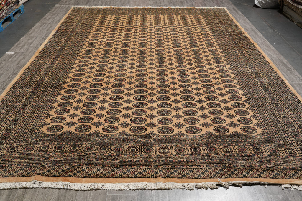 10 x 14 New Bokhara Rug Handmade Pakistan Beige #F-4597