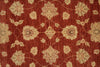 Load image into Gallery viewer, A close-up of a traditional patterned rug featuring a warm rust red background with beige floral motifs and delicate vine details.