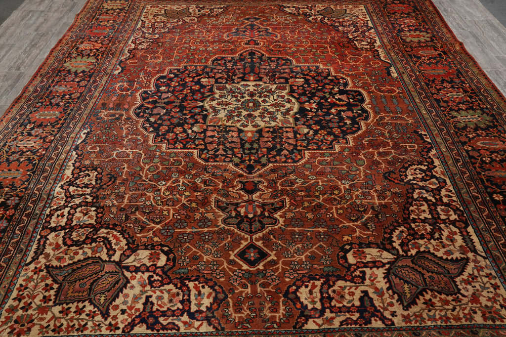 9.3 x 13 Antique Persian Feraghan Rug 1940's Iran #PIX-11883