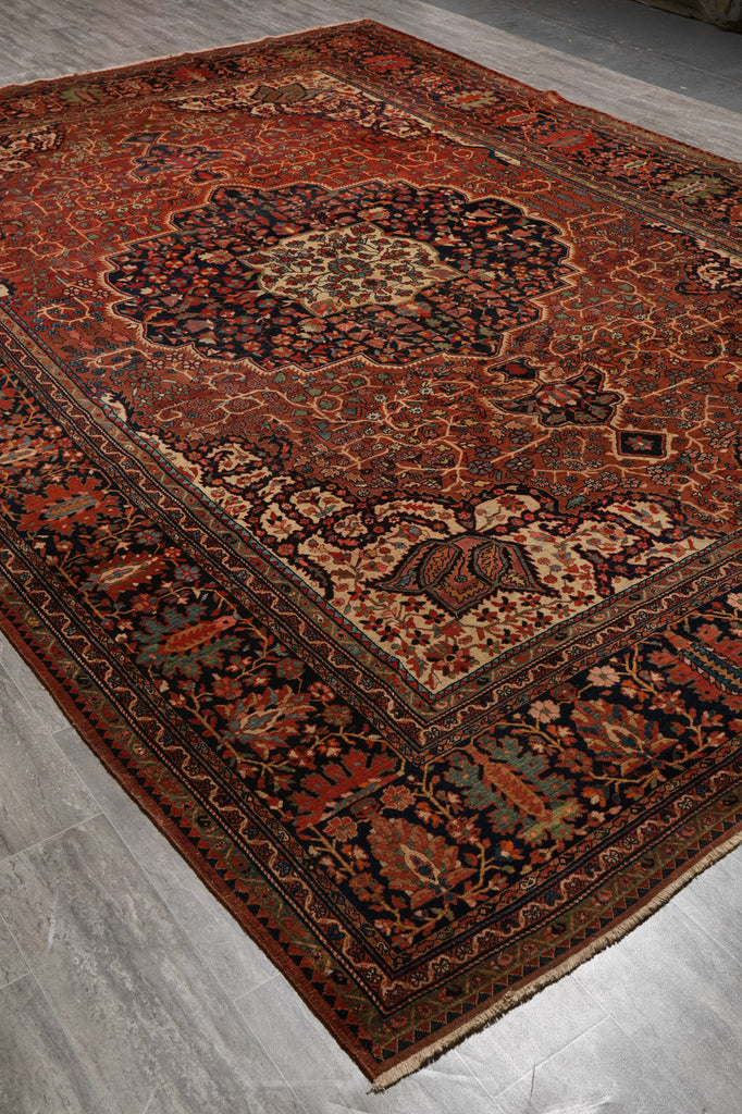 9.3 x 13 Antique Persian Feraghan Rug 1940's Iran #PIX-11883