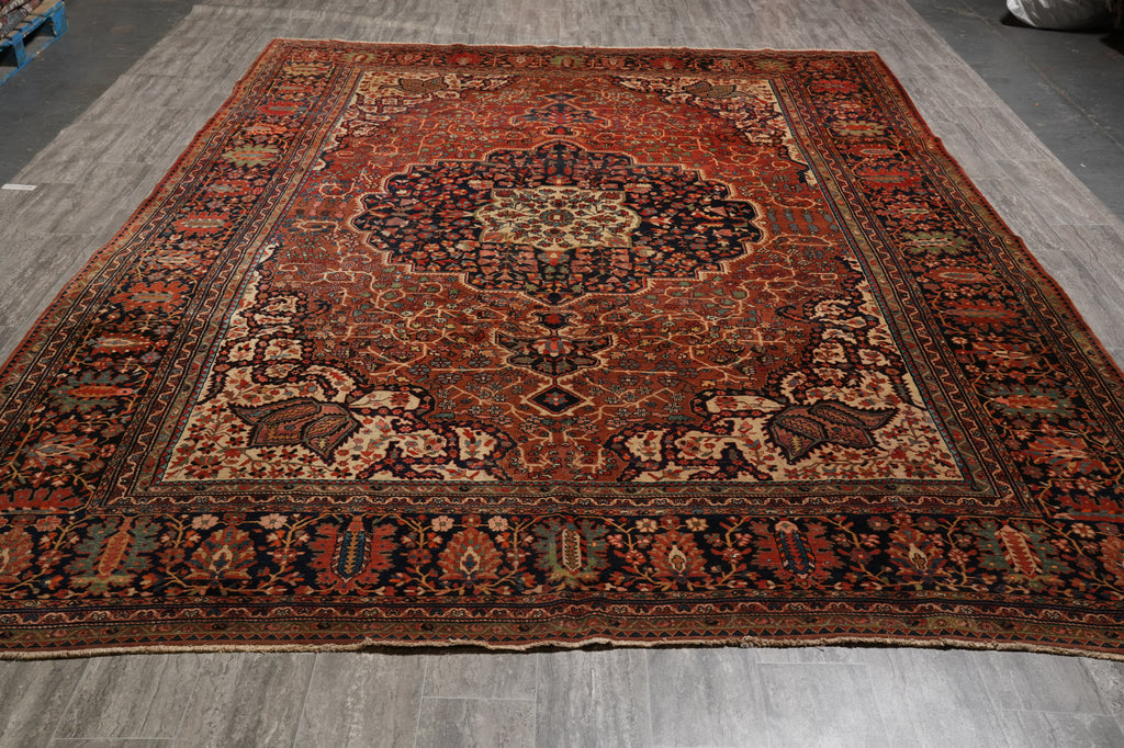 9.3 x 13 Antique Persian Feraghan Rug 1940's Iran #PIX-11883