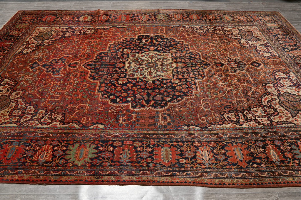 9.3 x 13 Antique Persian Feraghan Rug 1940's Iran #PIX-11883