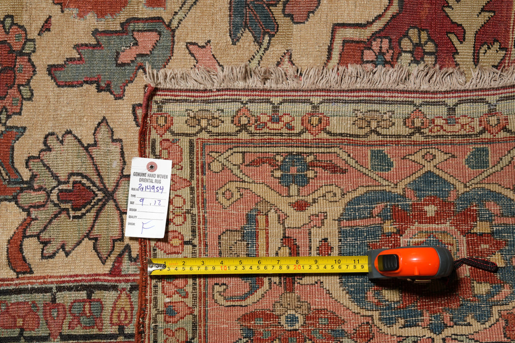 9 x 12 Authentic Original Persian Serapi Rug Iran 1930's #PIX-14954