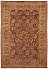 Load image into Gallery viewer, A traditional oriental-style area rug with an intricate floral and geometric pattern in dark brown, rust red, and beige tones.