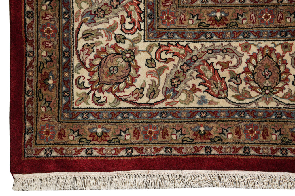 8.3 x 11.4 Fine Quality Wool and Silk Mahi Tabriz Rug #F-4374