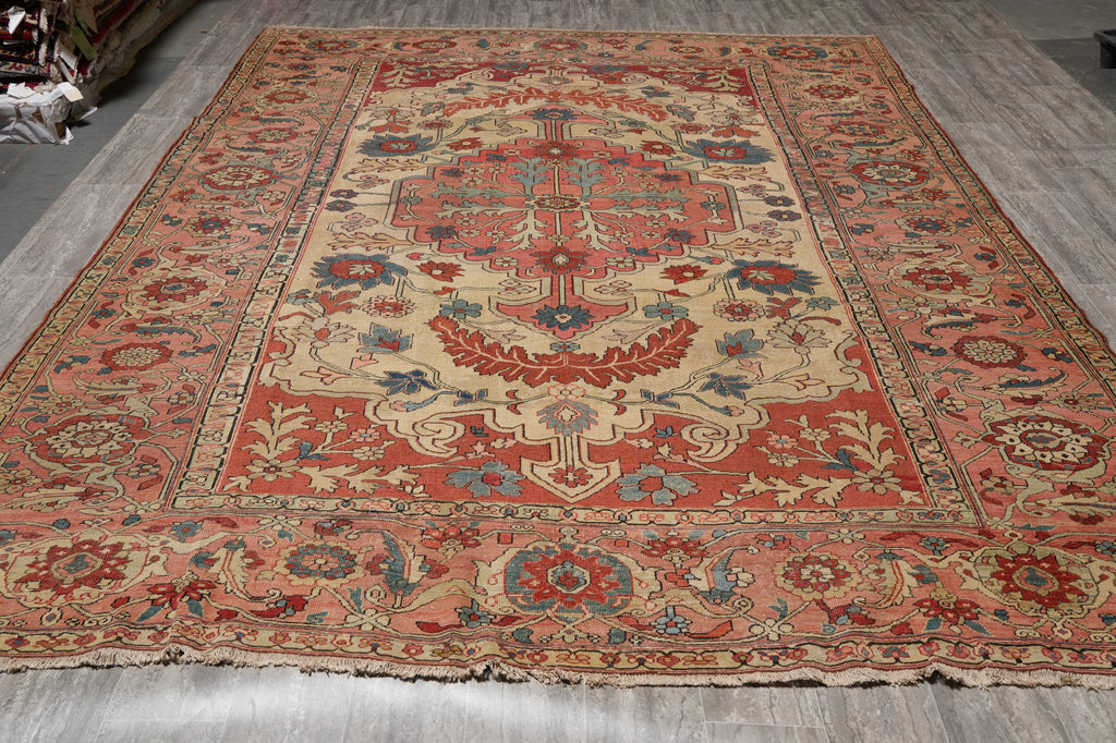 9 x 12 Authentic Original Persian Serapi Rug Iran 1930's #PIX-14954