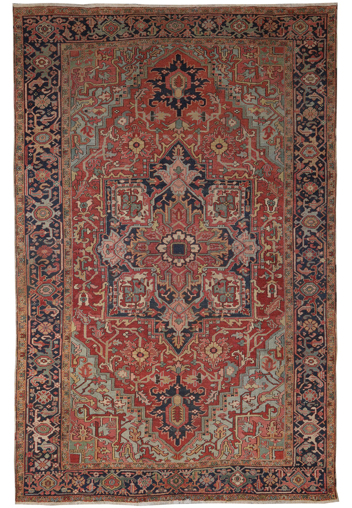 8 x 12 Antique Persian Heriz Serapi Rug