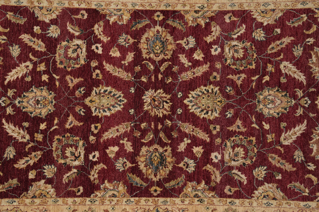 5 x 8 Natural BURGUNDY Wool Hand-Knotted Chobi Peshawar Rug - Pakistan #B-74063