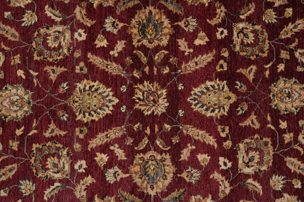 5 x 8 Natural BURGUNDY Wool Hand-Knotted Chobi Peshawar Rug - Pakistan #B-74063