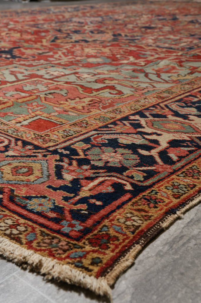 8 x 12 Antique Persian Heriz Serapi Rug #F-4598