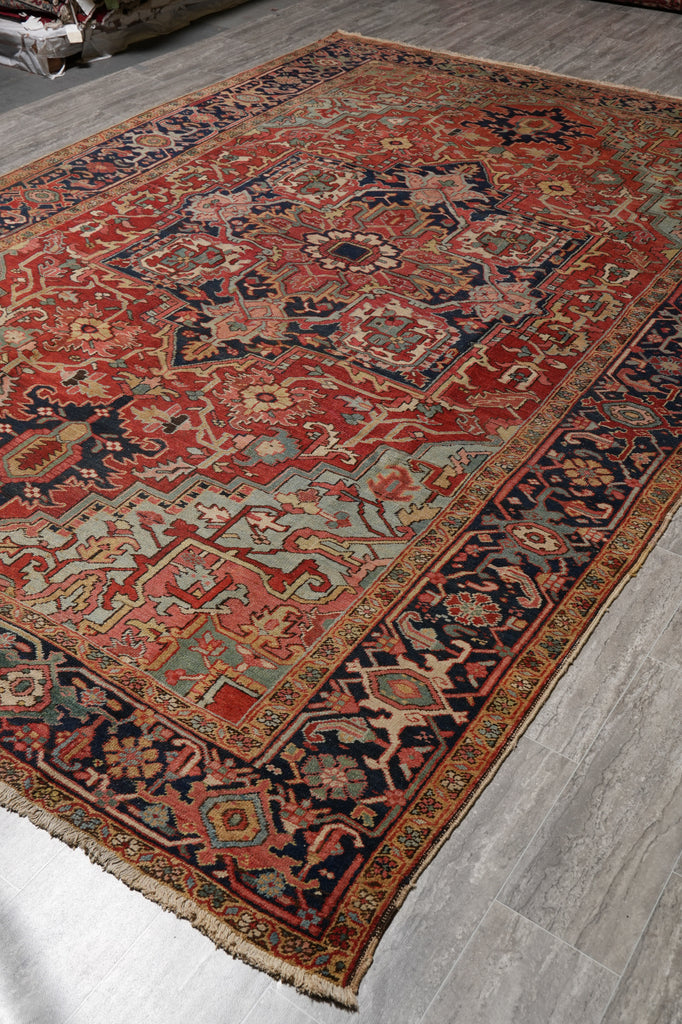 8 x 12 Antique Persian Heriz Serapi Rug #F-4598