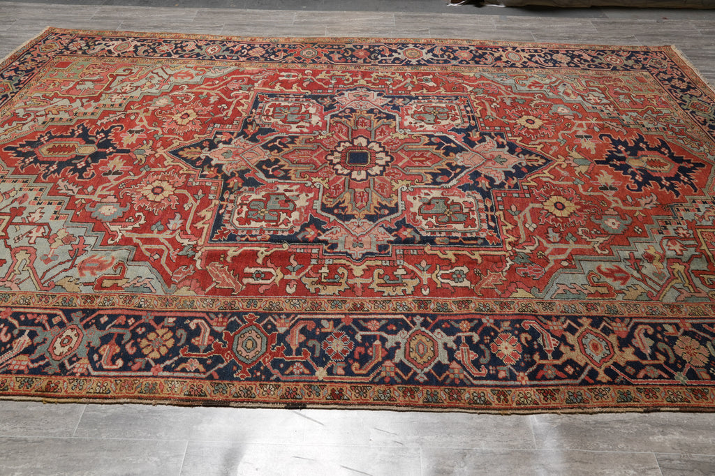 8 x 12 Antique Persian Heriz Serapi Rug #F-4598