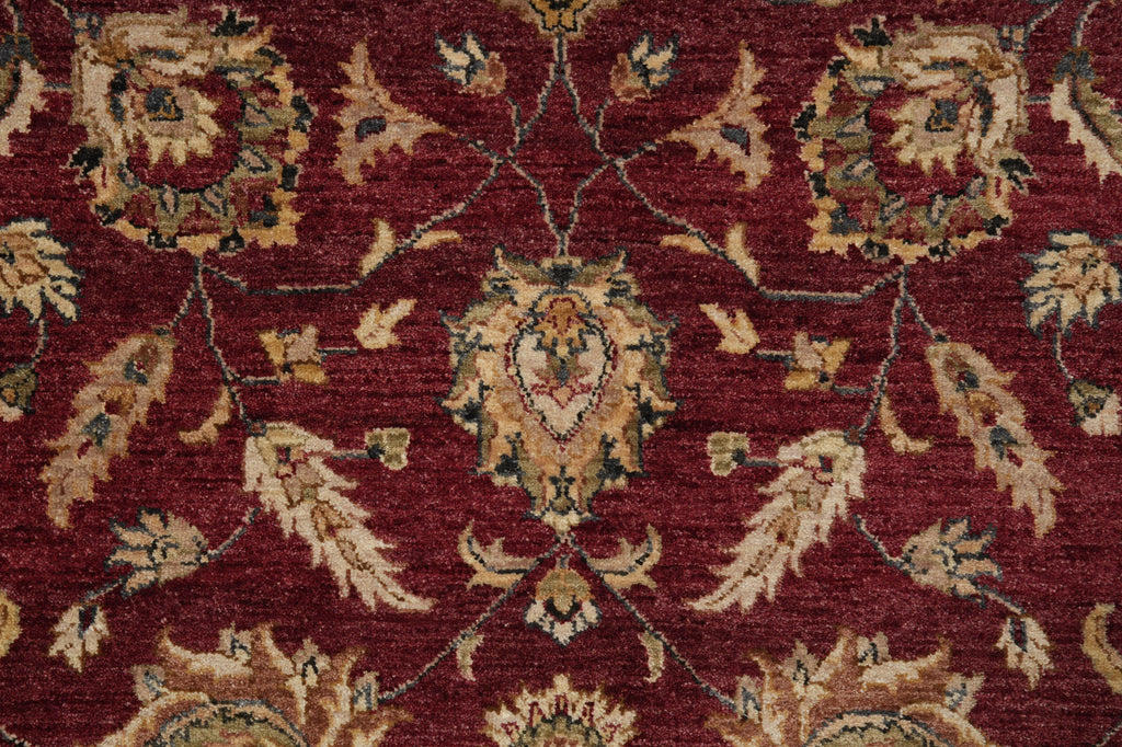 5 x 8 Natural BURGUNDY Wool Hand-Knotted Chobi Peshawar Rug - Pakistan #B-74063