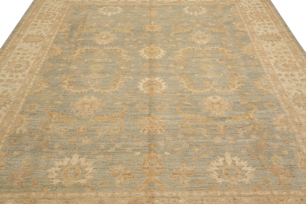 8 x 9.7 Light Green Chobi Peshawar Rug #F-4377