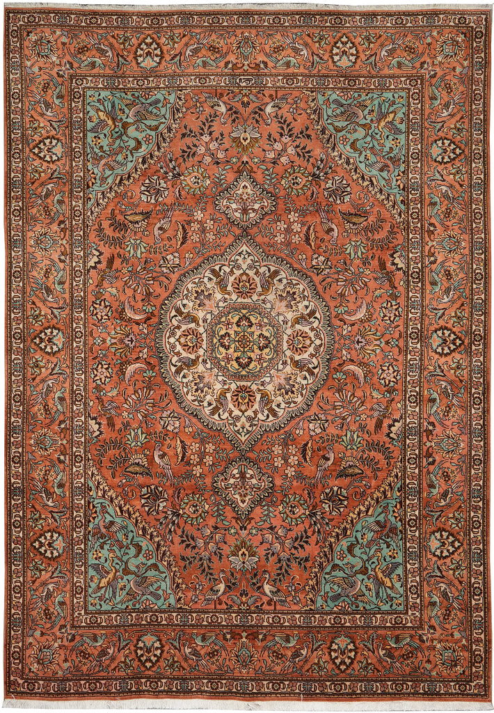 8.2 x 11.2 Authentic Persian Tabriz Rug SIGNED IRAN PARADISE BIRDS Rug #B-80787