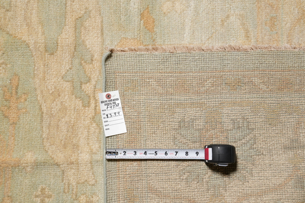 8.3 x 9.9 Chobi Peshawar Rug Warm Colors Light Blue Brown New Oushak #F-4378