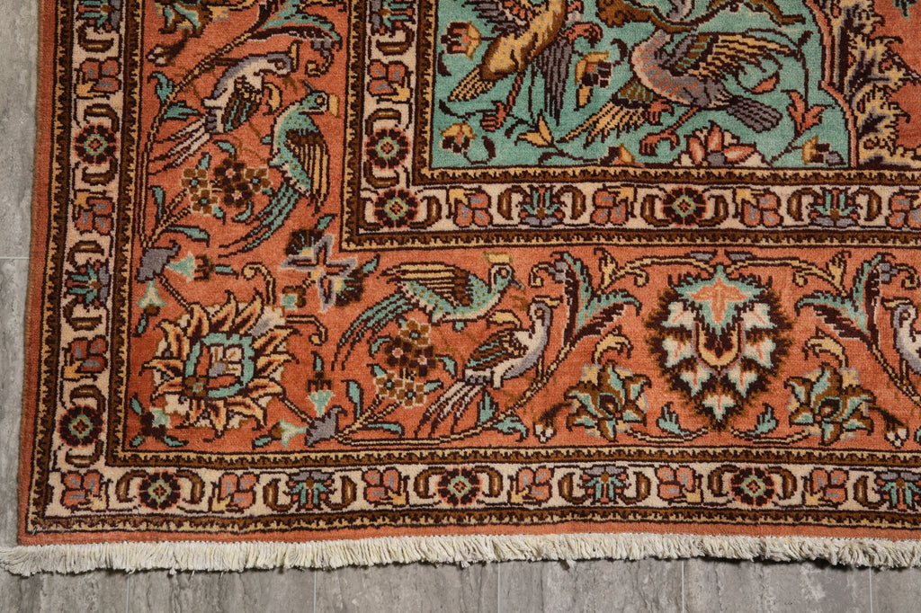 8.2 x 11.2 Authentic Persian Tabriz Rug SIGNED IRAN PARADISE BIRDS Rug #B-80787