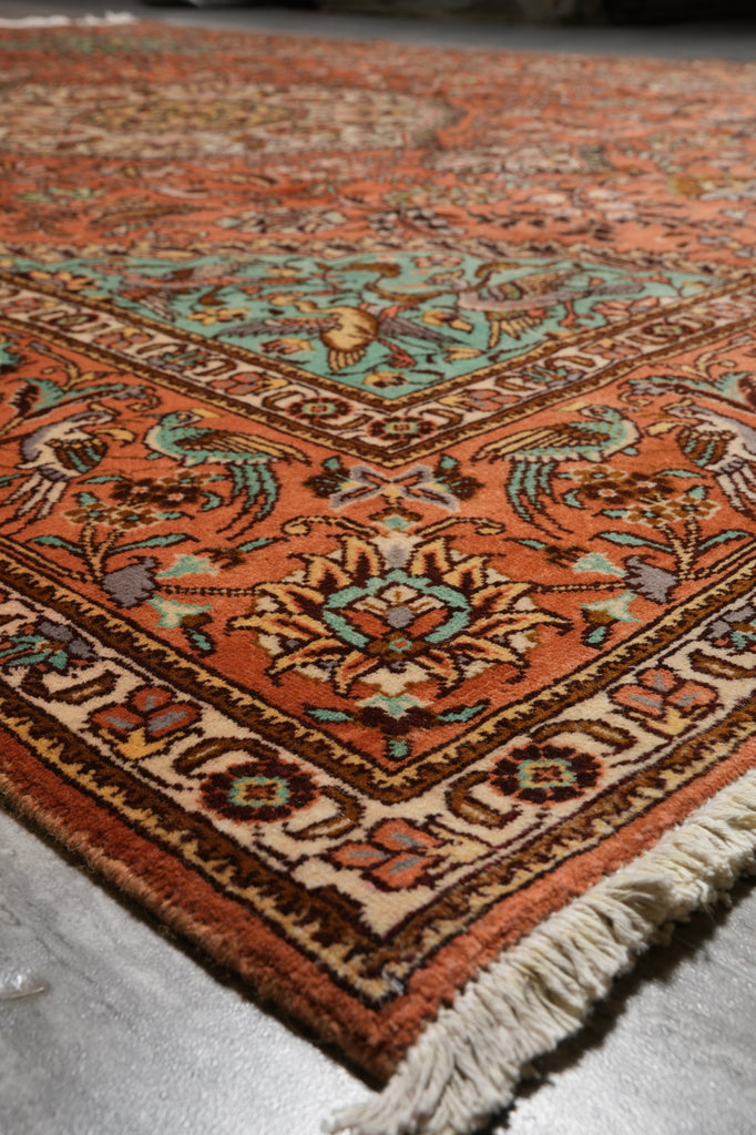 8.2 x 11.2 Authentic Persian Tabriz Rug SIGNED IRAN PARADISE BIRDS Rug #B-80787