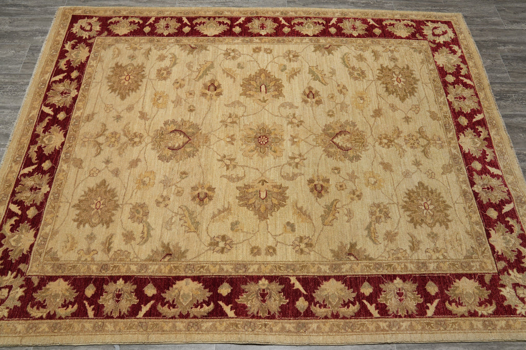 5.7 x 7 5 x 7 Natural Wool Hand-Knotted Chobi Peshawar Ziegler Rug - Pakistan - Pakistan #PIX-21418