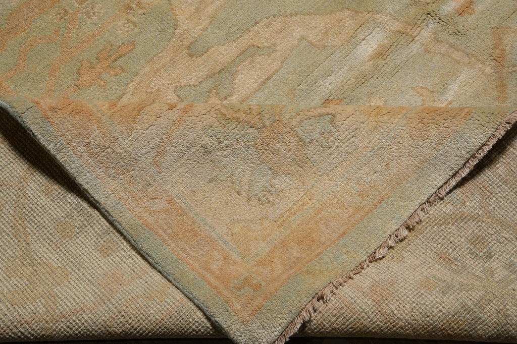 8.3 x 9.9 Chobi Peshawar Rug Warm Colors Light Blue Brown New Oushak #F-4378