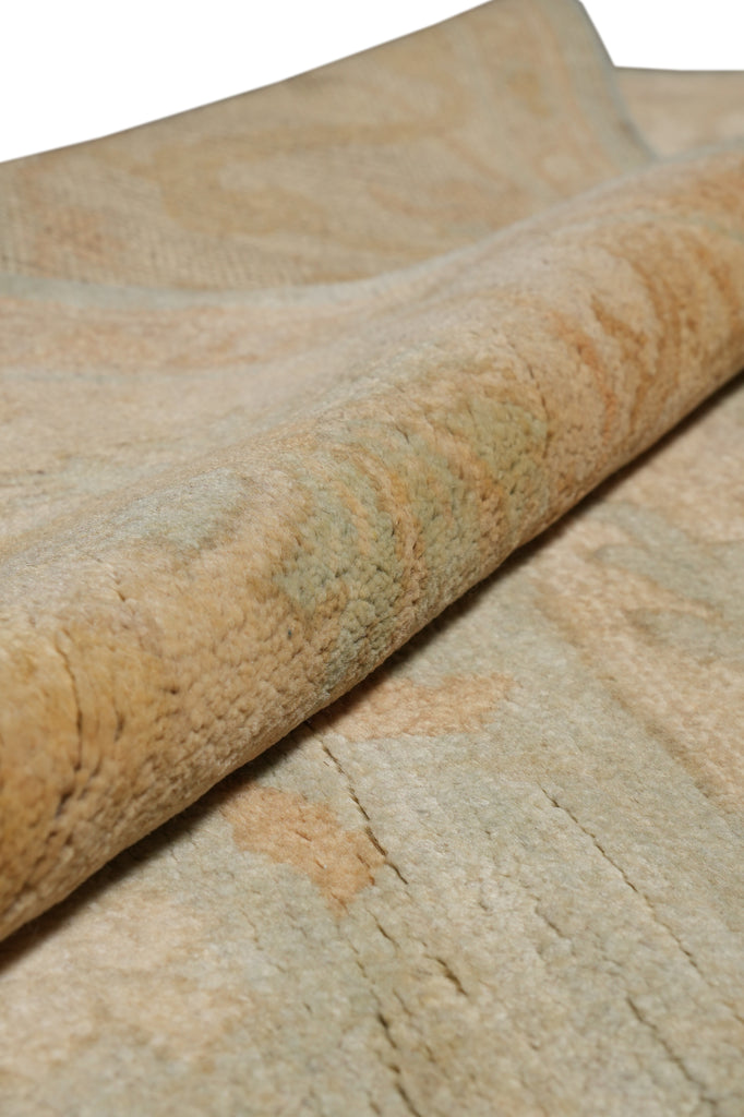 8.3 x 9.9 Chobi Peshawar Rug Warm Colors Light Blue Brown New Oushak #F-4378