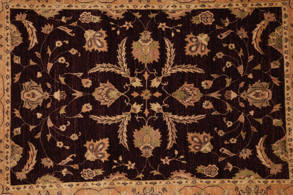 5 x 6.8 Brown Chobi Peshawar Handmade Rug #PIX-9782