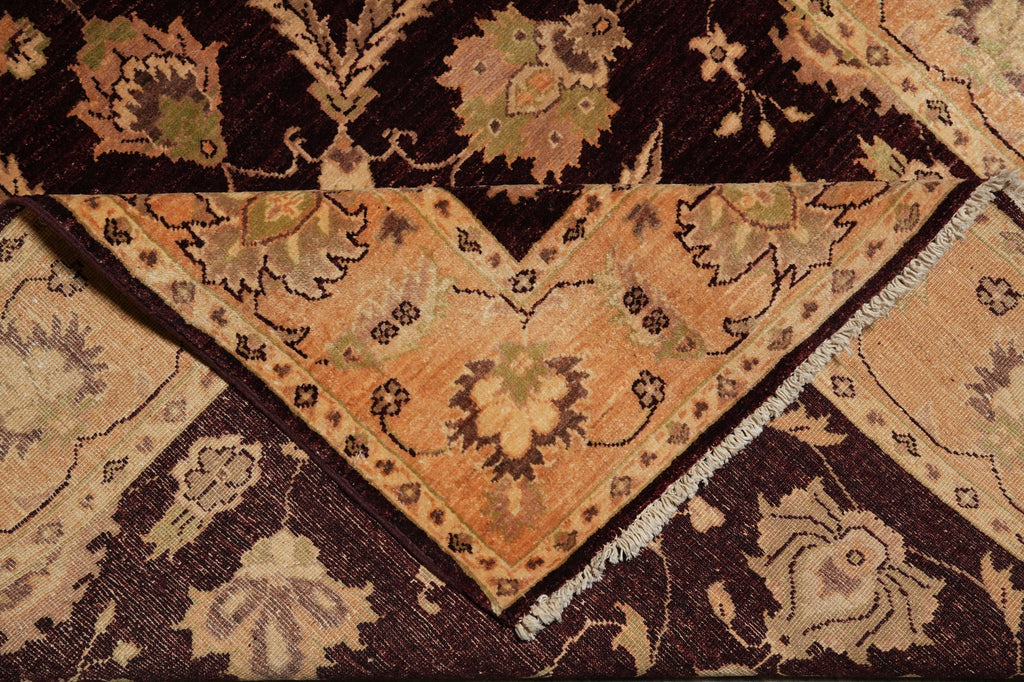 5 x 6.8 Brown Chobi Peshawar Handmade Rug #PIX-9782