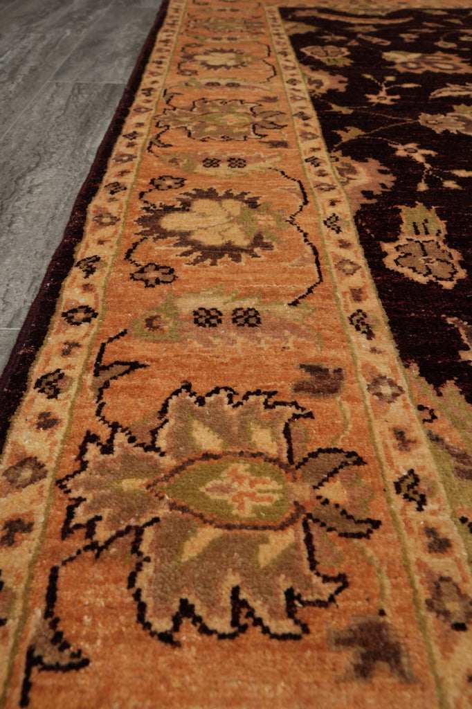 5 x 6.8 Brown Chobi Peshawar Handmade Rug #PIX-9782