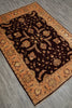 Load image into Gallery viewer, 5 x 6.8 Brown Chobi Peshawar Handmade Rug #PIX-9782
