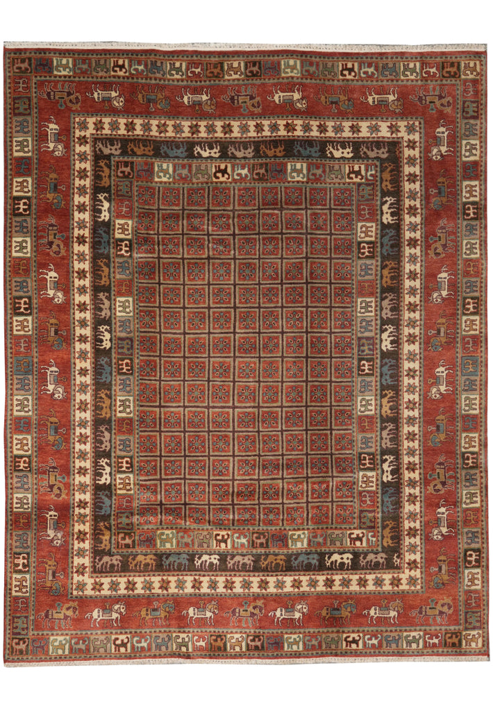 8 x 9.9 Tribal Bakhtiar Horse Handmade Rug
