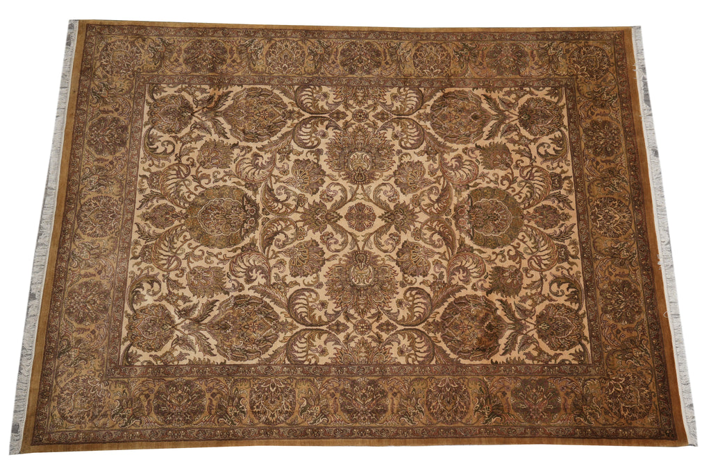 9 x 12 Beige Hand-Knotted Gold Jaipur Rug #PIX-3566