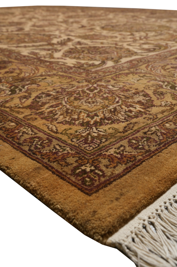 9 x 12 Beige Hand-Knotted Gold Jaipur Rug #PIX-3566