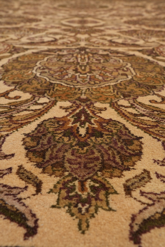 9 x 12 Beige Hand-Knotted Gold Jaipur Rug #PIX-3566