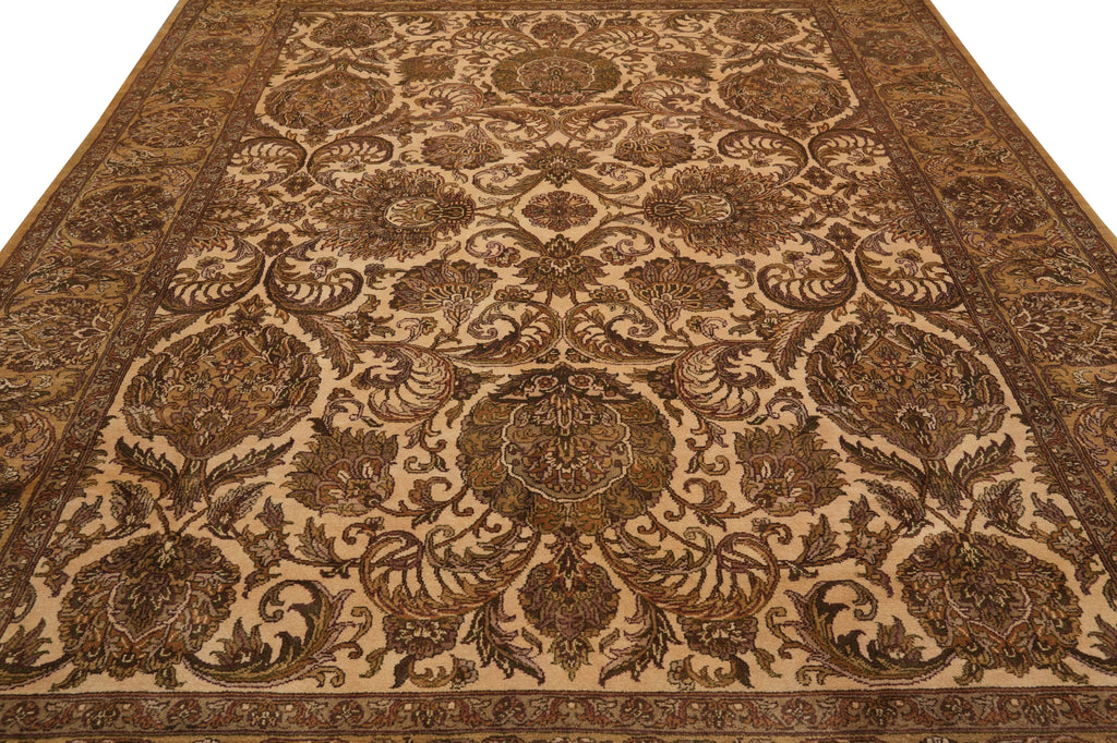 9 x 12 Beige Hand-Knotted Gold Jaipur Rug #PIX-3566