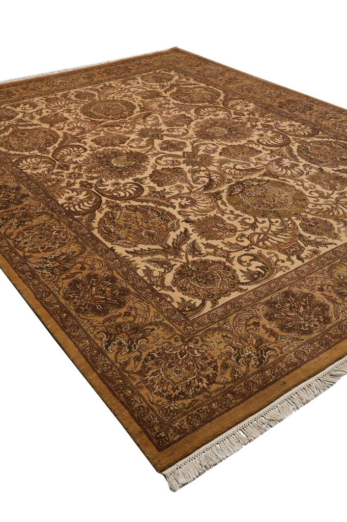 9 x 12 Beige Hand-Knotted Gold Jaipur Rug #PIX-3566